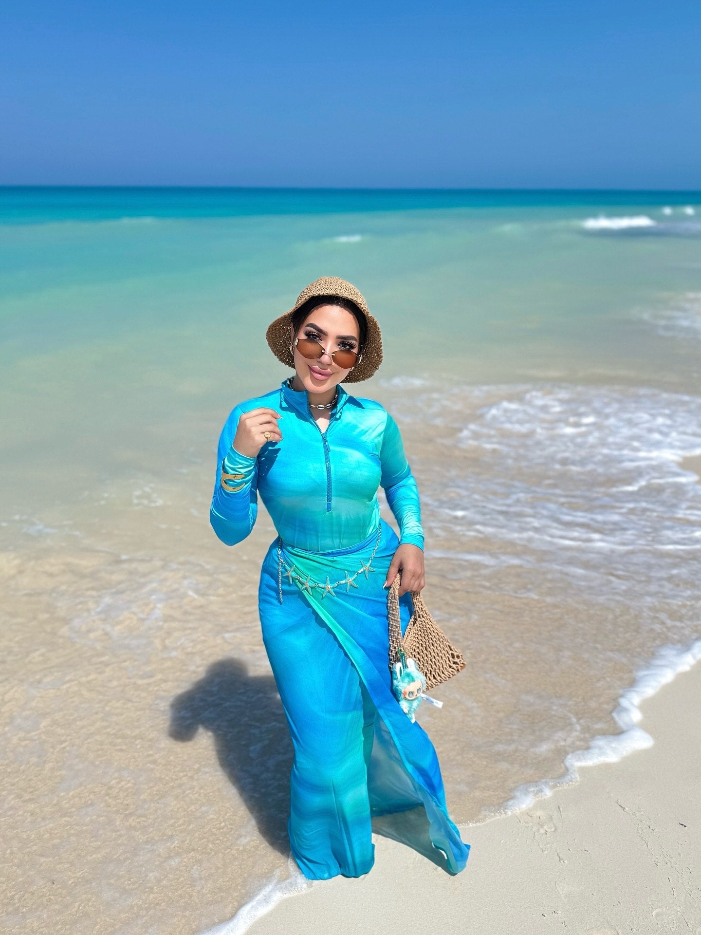 Milky green Burkini  (5P)