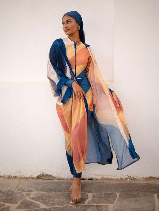 Blue flame Burkini cardigan