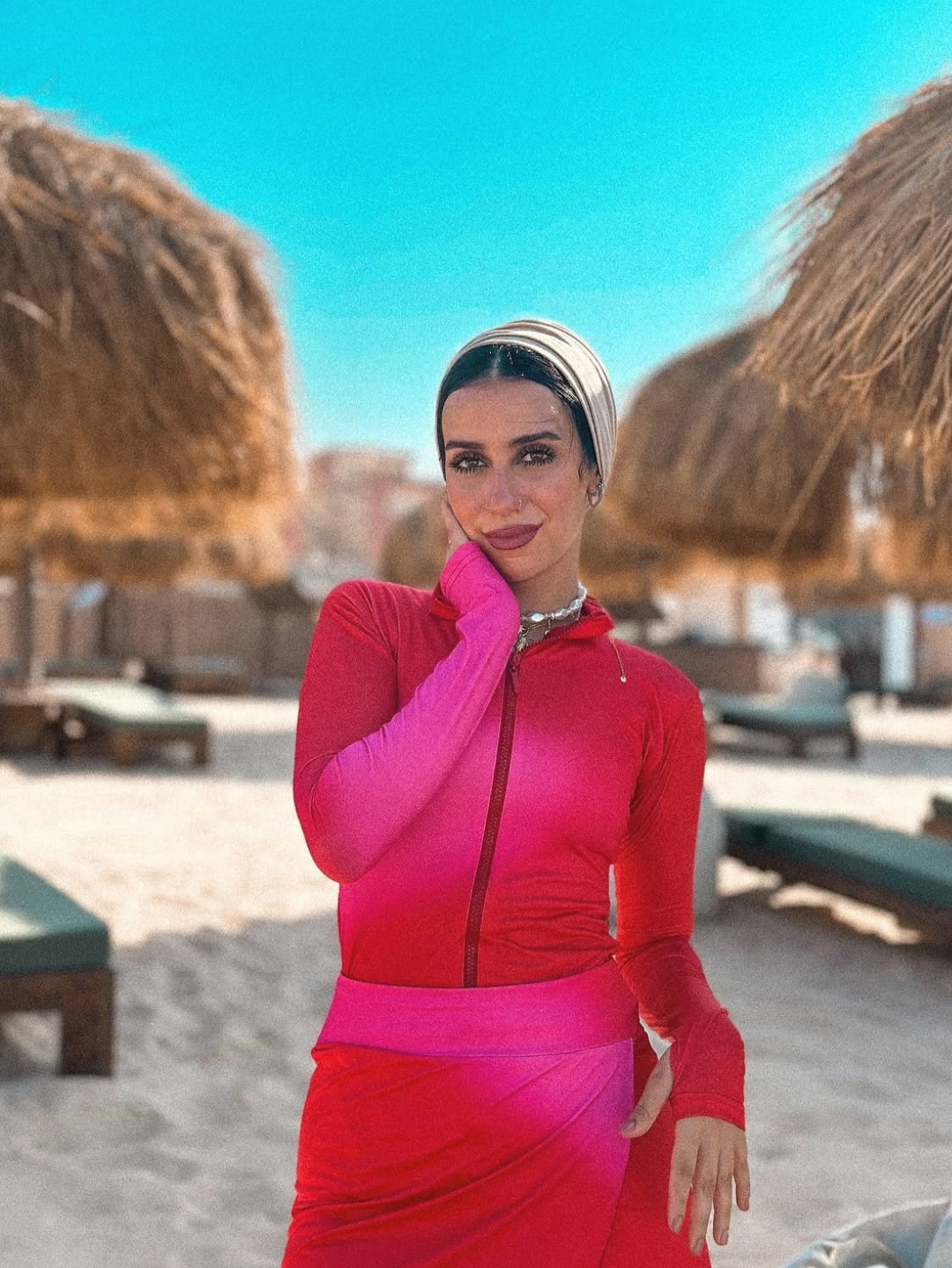Hot pink Burkini  (5P)